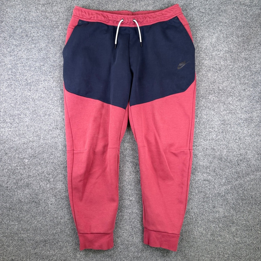 Nike Tech Fleece Joggers Pants Mens XL Red Blue Colorblock Sweatpants CU4495
